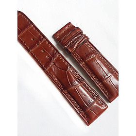 Dây da đồng hồ cá sấu Handmade nâu cánh gián