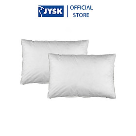 Bộ 2 ruột gối polyester/lông vũ | JYSK Notodden | trắng | R50xD70xC3cm | 810gr