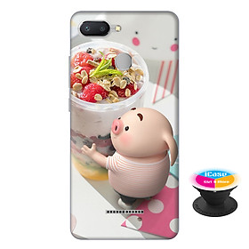 Ốp lưng nhựa dẻo dành cho Xiaomi Redmi 6 in hình Heo Con Trà Sữa - Tặng Popsocket in logo iCase - Hàng Chính Hãng