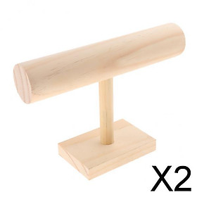 2xWooden T-Bar Bangle Bracelet Holder Retail Shop Jewelry Display Stand Rack