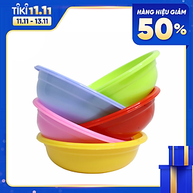 Combo 5 Thau nhựa tròn Chấn Thuận Thành đựng đồ, rửa rau củ - hàng Việt Nam Chất Lượng Cao 24x8.2 cm (nhiều màu) - TN2T420-5