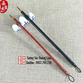 Bút cọ tập viết thư pháp GỖ ĐÀN HƯƠNG LÔNG SÓI TINH KHIẾT cỡ trung