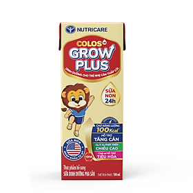 Thùng sữa nước pha sẵn Colos 24h Grow Plus phát triển toàn diện (180ml)
