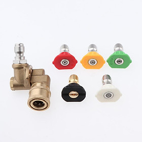 Pressure Washer Spray Nozzle Tips & Quick Connect Pivoting Coupler 1/4
