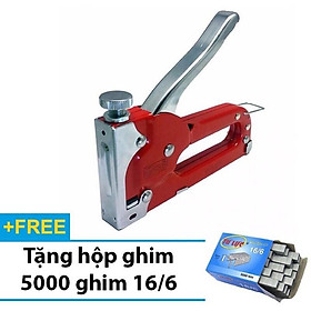 Máy bắn ghim - Kìm bắn đinh ghim cao cấp cầm tay có tăng lực, đa năng, tiện dụng - Tặng hộp 5000 ghim 16/6