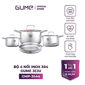 Bộ nồi 4 món inox 304 Jeju GUME GMP-3544 Hàng chính hãng