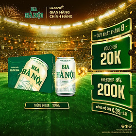 Bia Hà Nội Nhãn Xanh - Thùng 24 lon 330ml 