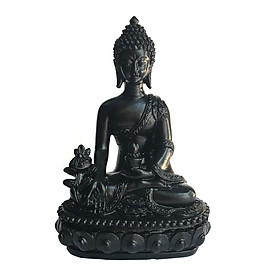 Tượng Đá Phật Dược Sư - Cao 16cm - Màu Đen