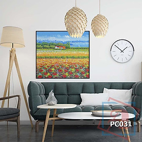 Mua Tranh canvas phong cách sơn dầu - Phong cảnh Cánh đồng hoa - PC031