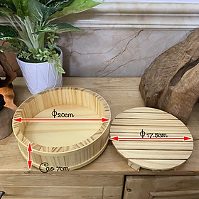 Mua  Hàng chuẩn Nhật  Khay sushi sashimi gỗ trang trí món ăn sashimi Nhật Bản | hình Tròn 3  Size Φ20cm - Φ25cm - Φ30cm - Gỗ thông tự nhiên
