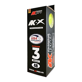 Hộp 3 bóng Pickleball AK-X - Tiêu chuẩn USAP - 40 lỗ và 48 lỗ