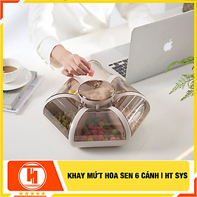 Mua Khay mứt tết HT SYS-Thiết kế dạng hoa sen 6 cánh - Dạng nhấn nút - Chất liệu nhựa ABS và PP cao cấp (Giao màu ngẫu nhiên)