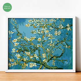 Mua Tranh số hóa  - Hoa hạnh nhân Van Gogh đã căng khung 40x50cm 28 màu