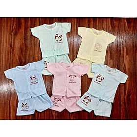 Set 5 bộ cộc tay cotton giấy mẫu trơn Noubaby cho bé 0-15 tháng