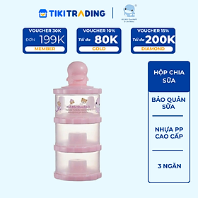 Hộp Chia Sữa 3 Ngăn KuKu Duckbill - Nhựa PP Cao Cấp - Hồng