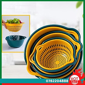 Mua Bộ Rổ Nhựa Kèm Chậu 6 Món Cao Cấp Vàng Xanh Hàng Đẹp Loại 1 - CH Hương Thị Miễn Phí Vận Chuyển