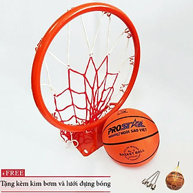 Bộ bóng rổ và khung có kèm theo kim bơm và lưới