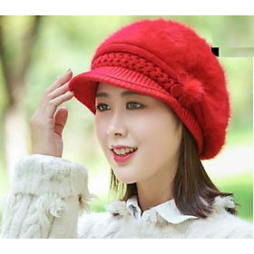 NÓN MŨ LEN BERE LÔNG THỎ WINTER THỜI TRANG HÀN QUỐC DN19111709