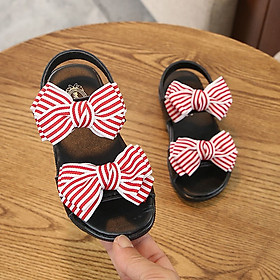 Sandal bé gái thắt nơ kẻ sành điệu và duyên dáng full size cho bé 1 đến 3 tuổi SG26