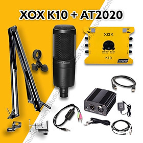 Bộ Mic Hát Livestream Soundcard XOX K10 2020 & Mic AT2020 Chất Lượng Cao