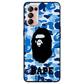 Ốp lưng dành cho Oppo Reno 5 mẫu Bape Xanh Có Chữ