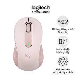 Chuột không dây bluetooth Logitech Signature M650 - Dành cho tay có kích cỡ từ nhỏ tới trung bình, Cuộn SmartWheel, giảm ồn, các nút bên có thể tùy chỉnh - Hàng chính hãng - Màu hồng