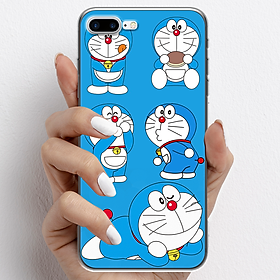 Ốp lưng cho iPhone 7 Plus, iPhone 8 Plus nhựa TPU mẫu Doraemon ham ăn