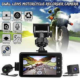 Camera Hành Trình Dành Cho Xe Máy Kèm 2 Camera Sau Chống Nước Cao Cấp MT208