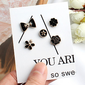 Set 5 Khuy cài áo hoạt tiết xinh xắn