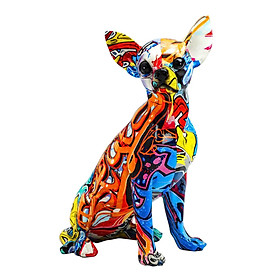 Colorful Dog Figurine Resin Craft Animal Dog Statue Sculpture for Home Decoration