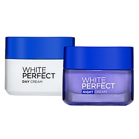 Bộ Kem Dưỡng Trắng Mượt Đều Màu Đêm 50ml + Kem Dưỡng Trắng Mượt Đều Màu Ngày 50ml L'Oreal Paris White Perfect