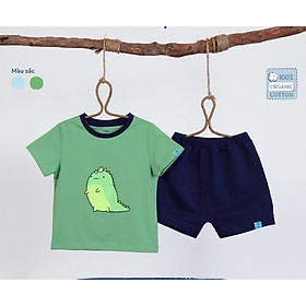 Bộ quần áo cộc tay bé trai từ 1 tuổi đến 5 tuổi chất cotton organic (sợi tre) MP005