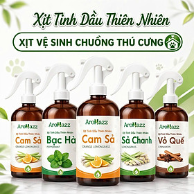 Xịt Tinh Dầu Vệ Sinh Chuồng Trại Thú Cưng , Khử Mùi Xua Đuổi Côn Trùng Nhiều Mùi Sả Chanh, Cam Sả, Vỏ Quế , Bạc Hà Chai Lớn 300ml