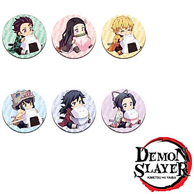 Combo 6 huy hiệu KIMETSU NO YAIBA - THANH GƯƠM DIỆT QUỶ anime chibi
