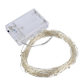 BZ630 5M 50 Bulbs LED Clear Battery Holder Indoor Outdoor Decoration Festoon Party Christmas Tree Garden Yard Fence Lamp Holiday Silvery Copper Wire String Lights
