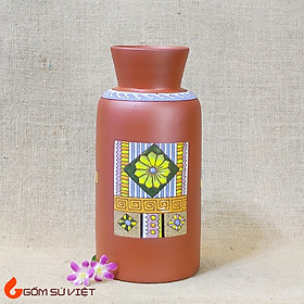 Mua Bình hoa gốm đỏ mộc dáng cổ loe đỏ S2 ĐL mẫu 2 - Gốm Bát Tràng