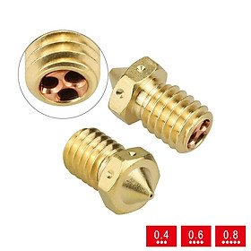 Vòi phun máy in 3D cho dây tóc 1,75mm E3DV6 clone-CHT Mẹo đầu in Brass in đầu in 0,4mm 0,6mm 0,8mm Kích thước dòng chảy cao: 0,4mm