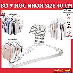 Set 9 Móc Nhôm Size 40cm Treo Quần Áo Bền Đẹp Không Xỉn Màu Thiết Kế Vừa Vặn Với Kích Thước Quần Áo