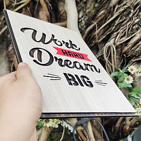 Mua Tranh treo tường gỗ tạo động lực TBIG75E - Work hard dream big