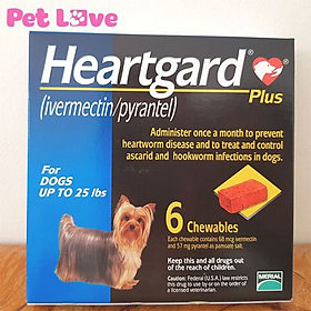 Heartgard tẩy giun tim, giun đũa, giun móc chó 11,5kg, hộp 6 viên