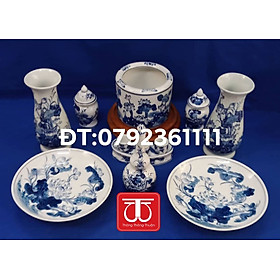 Mua BỘ BÁT HƯƠNG VẼ SEN (ĐK BÁT: 16 18 20) ĐẾ GỖ HƯƠNG