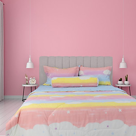 Bộ drap, áo gối Kèm mền chần Stefani chất Cotton nhung mềm mịn mát - màu sắc trẻ trung đủ kích thước mẫu mới 2024