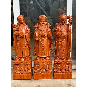 Bộ tượng Tam Đa gỗ hương cao 30,40,50