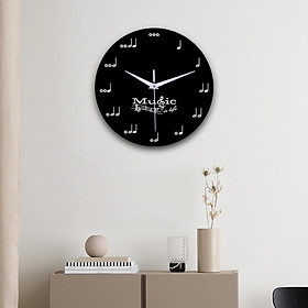 Wall Clock Circular Silent Modern Musical Clocks for Office Gift Home