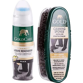 Combo chăm sóc giày da, xi nước đanh giày GoldCare - GC2002 và bàn chải đánh bụi giày, da GoldCare GC4007