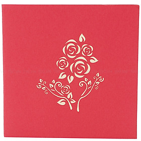 Thiệp Nổi 3D Ninrio - Rose Bouquet BT129 (15 x 15 cm) - Màu Ngẫu Nhiên 
