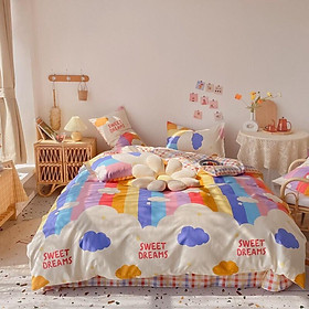 Bộ Ga Giường Full Set Cotton Korea Bedding ADU79 Đủ Kích Thước Trải Nệm 4 Món CỎ VỎ CHĂN