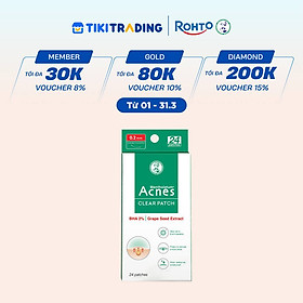Miếng dán mụn giúp giảm mụn sưng viêm Acnes Clear Patch (24 Miếng)
