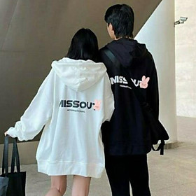 Hình ảnh Áo khoác nỉ nam nữ form rộng MISS jacket hoodie dây kéo ulzzang unisex hottrend Hàn Quốc mềm mịn rẻ đẹp