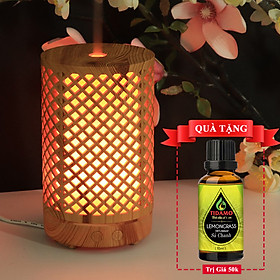 Máy Xông Tinh Dầu Cao Cấp  Tinh Dầu Sả Chanh Nguyên Chất Nhập Khẩu, Máy Khuếch Tán Tinh Dầu Chuyên Dụng, Họa Tiết Sang Trọng và Đèn LED Biến Đổi Màu C